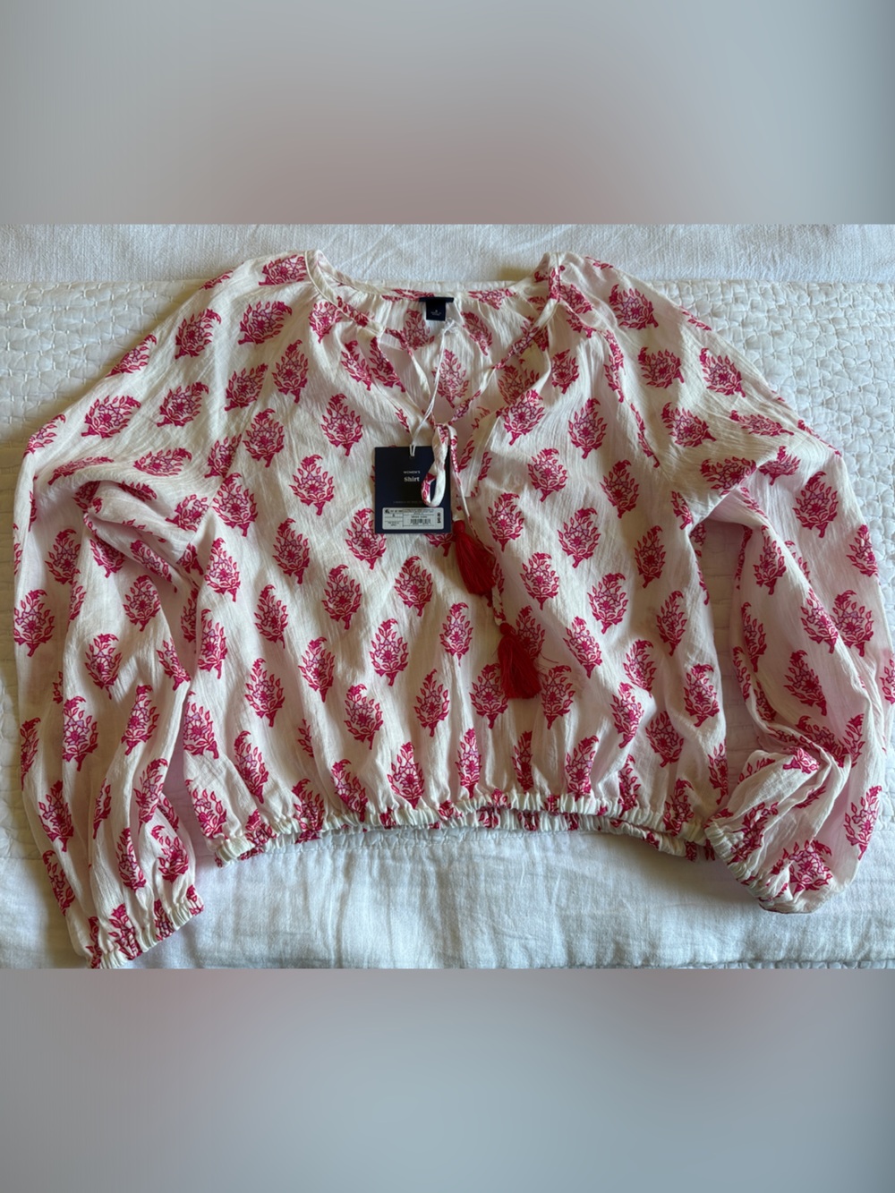 Roller rabbit x target pink block print top